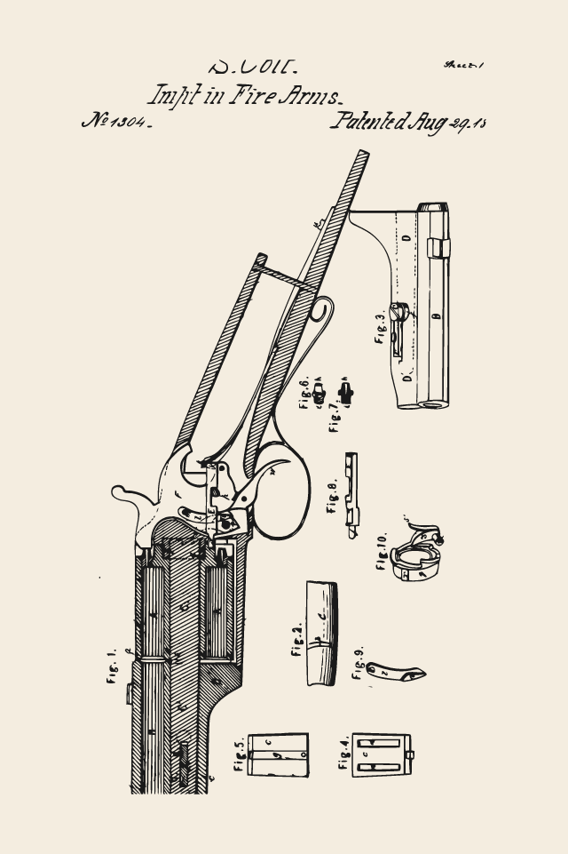 Colt revolver patent print
