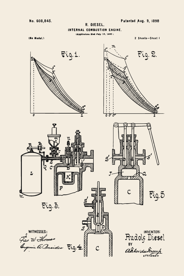 Diesel engine patent print