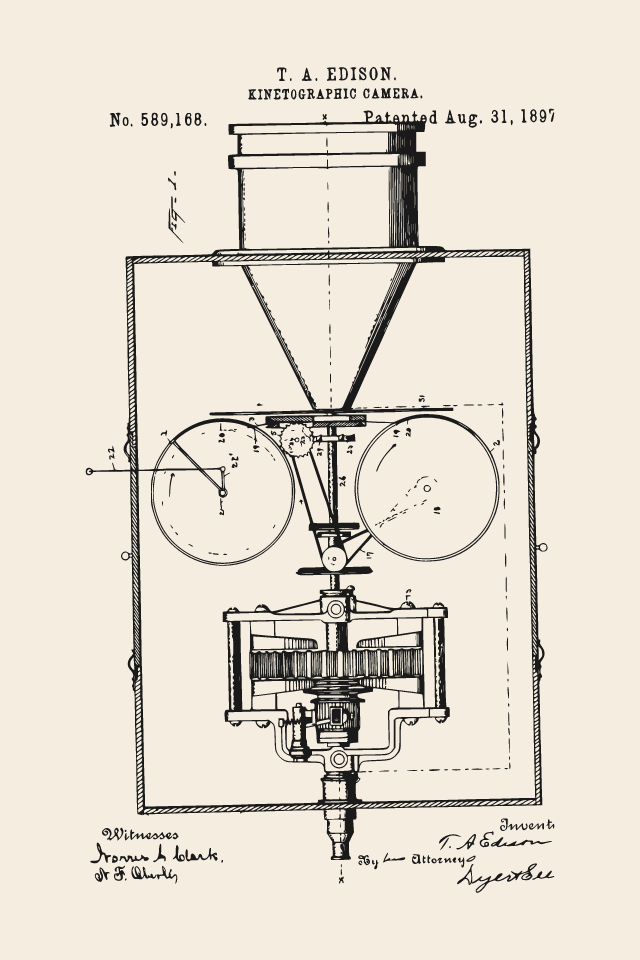 Edison kinetoscope patent print