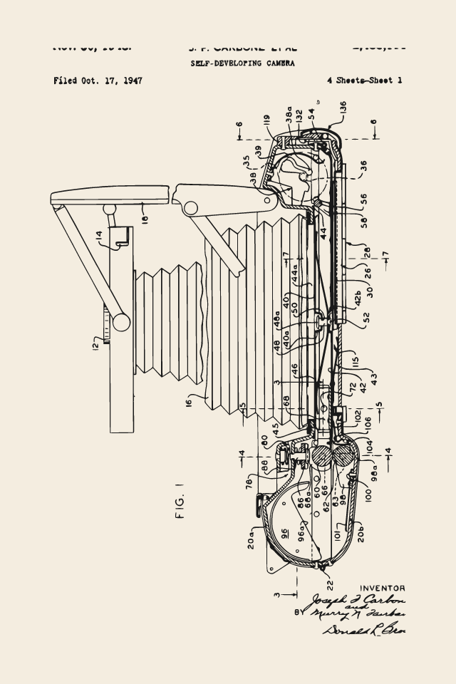 Polaroid Land Camera patent print
